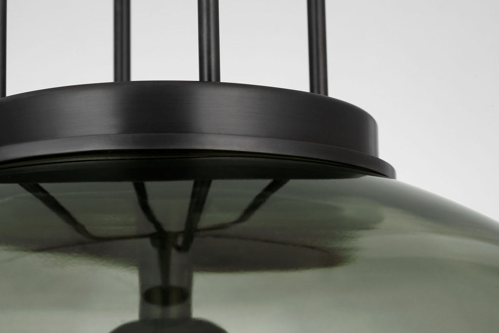 Meir 16" Pendant | Bronze | Smoked Glass