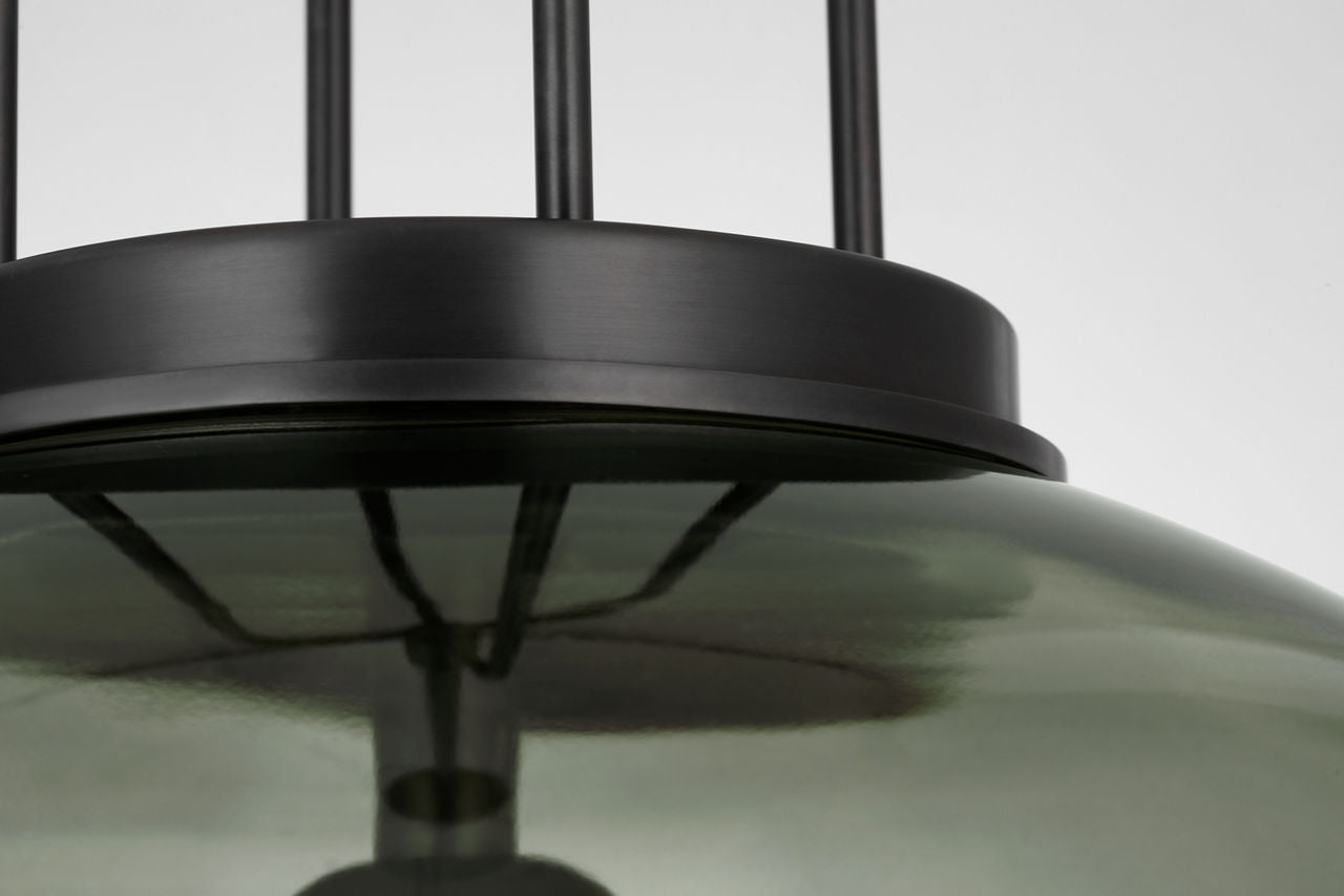 Meir 16" Pendant | Bronze | Smoked Glass