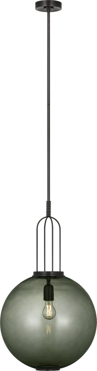 Meir 16" Pendant | Bronze | Smoked Glass