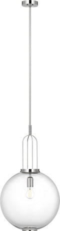 Meir 16" Pendant | Polished Nickel | Clear Glass