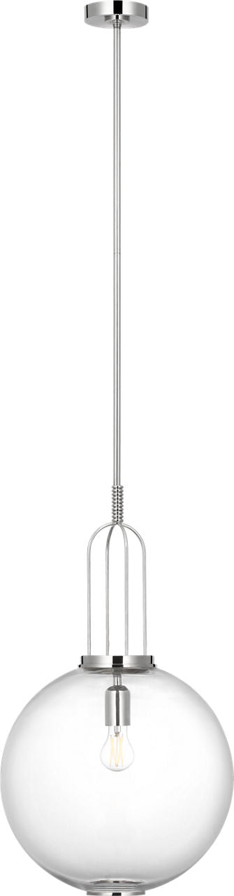 Meir 16" Pendant | Polished Nickel | Clear Glass