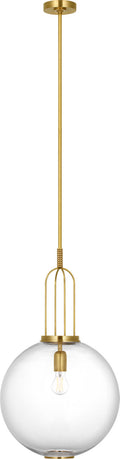 Meir 16" Pendant | Soft Brass | Clear Glass
