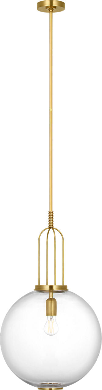 Meir 16" Pendant | Soft Brass | Clear Glass