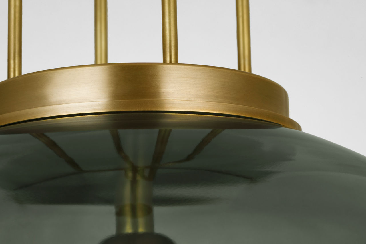 Meir 16" Pendant | Soft Brass | Smoked Glass