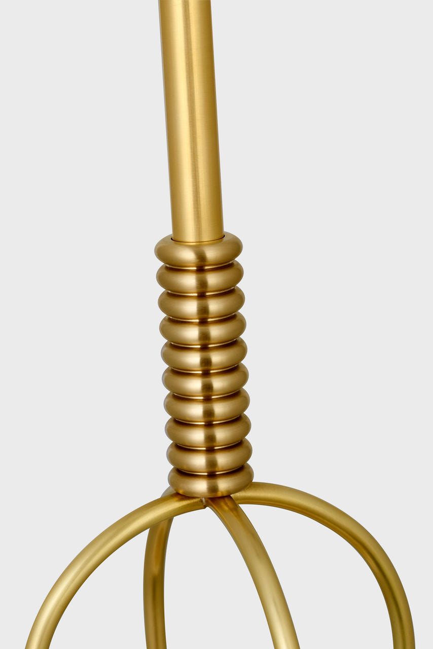 Meir 16" Pendant | Soft Brass | White Glass