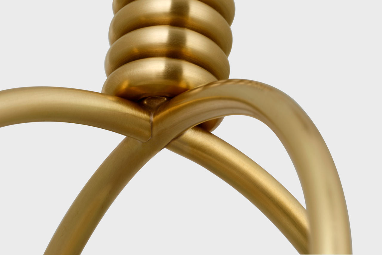 Meir 16" Pendant | Soft Brass | White Glass