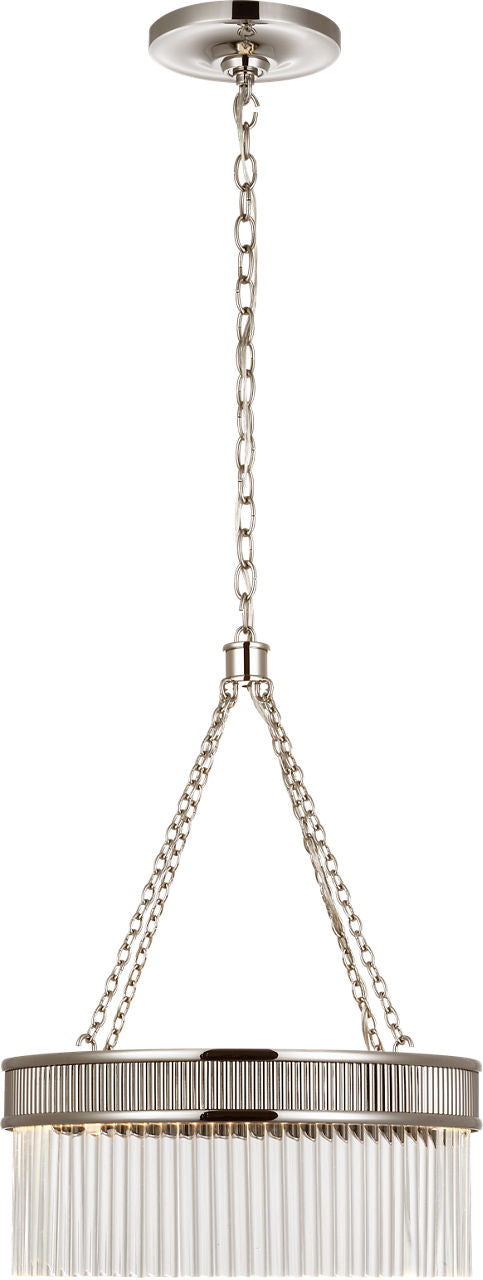 Menil Medium Chandelier | Polished Nickel | Crystal Rods