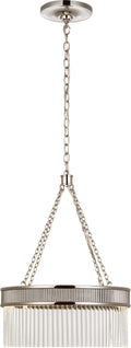 Menil Medium Chandelier | Polished Nickel | Crystal Rods