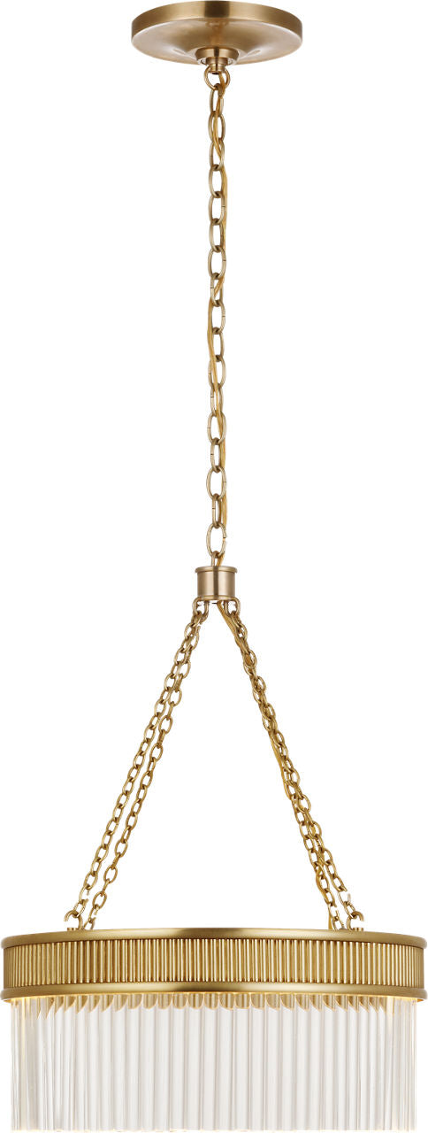 Menil Medium Chandelier | Soft Brass | Crystal Rods