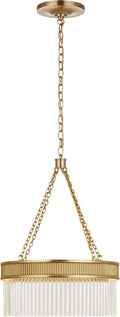 Menil Medium Chandelier | Soft Brass | Crystal Rods