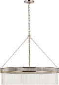 Menil Large Chandelier | Polished Nickel | Crystal Rods