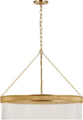 Menil Large Chandelier | Soft Brass | Crystal Rods