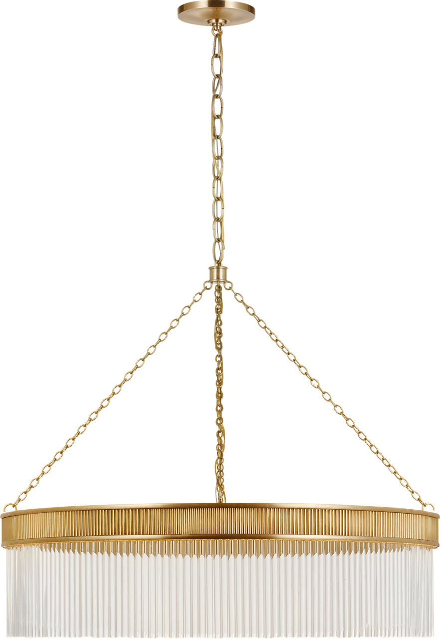 Menil Large Chandelier | Soft Brass | Crystal Rods