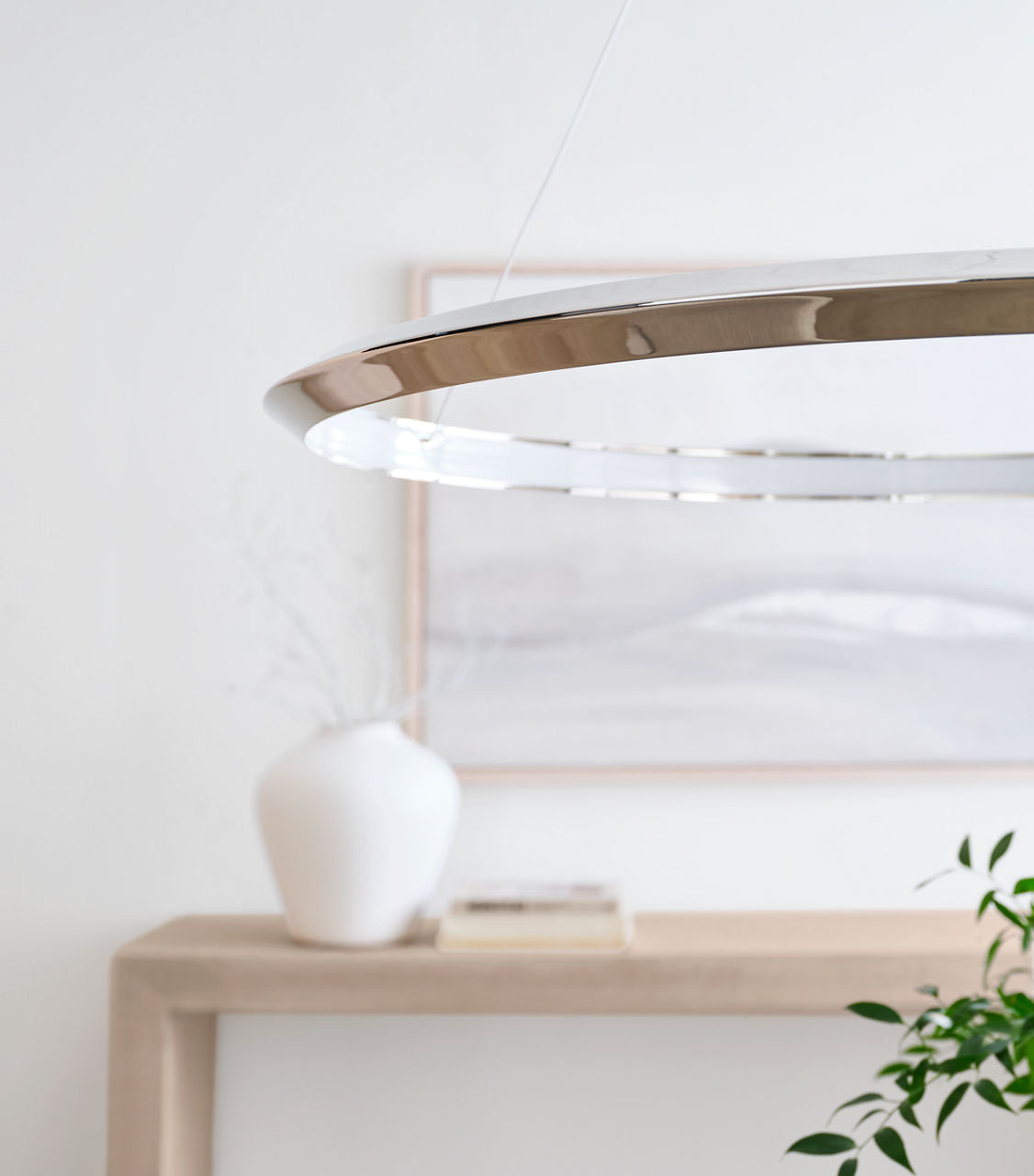 Encircle 48" Ring Chandelier | Polished Nickel
