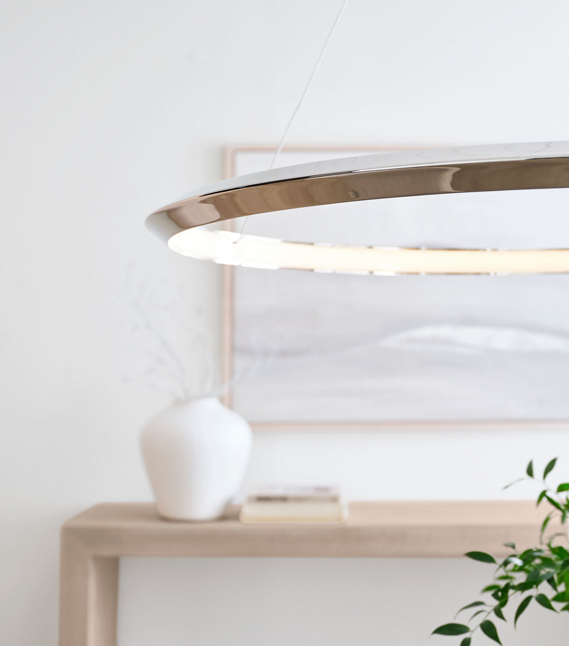 Encircle 48" Ring Chandelier | Polished Nickel