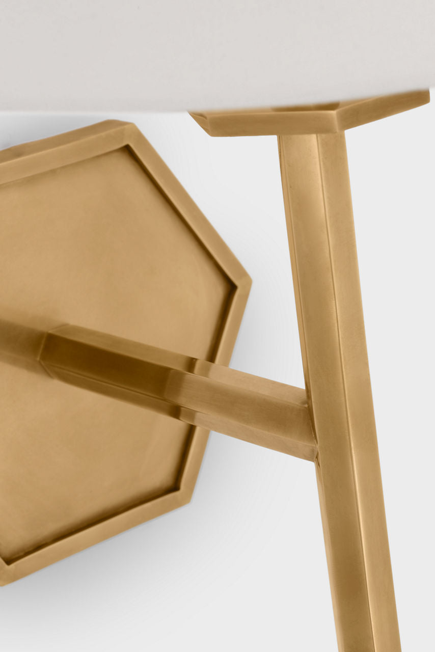 Olivier Medium Sconce | Hand-Rubbed Antique Brass | Linen Shade