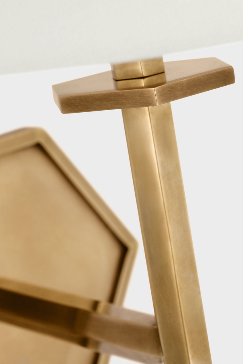 Olivier Medium Sconce | Hand-Rubbed Antique Brass | Linen Shade
