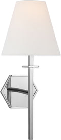 Olivier Medium Sconce | Polished Nickel | Linen Shade