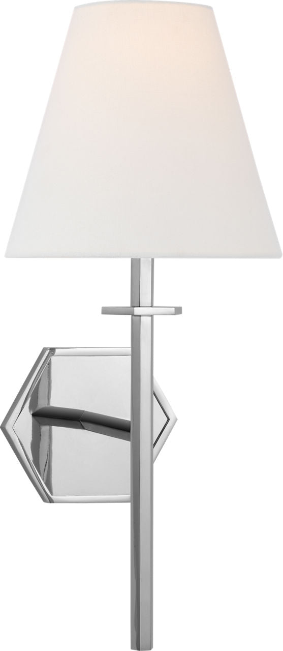 Olivier Medium Sconce | Polished Nickel | Linen Shade