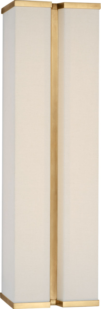 Vernet 18" Sconce | Hand-Rubbed Antique Brass and Linen