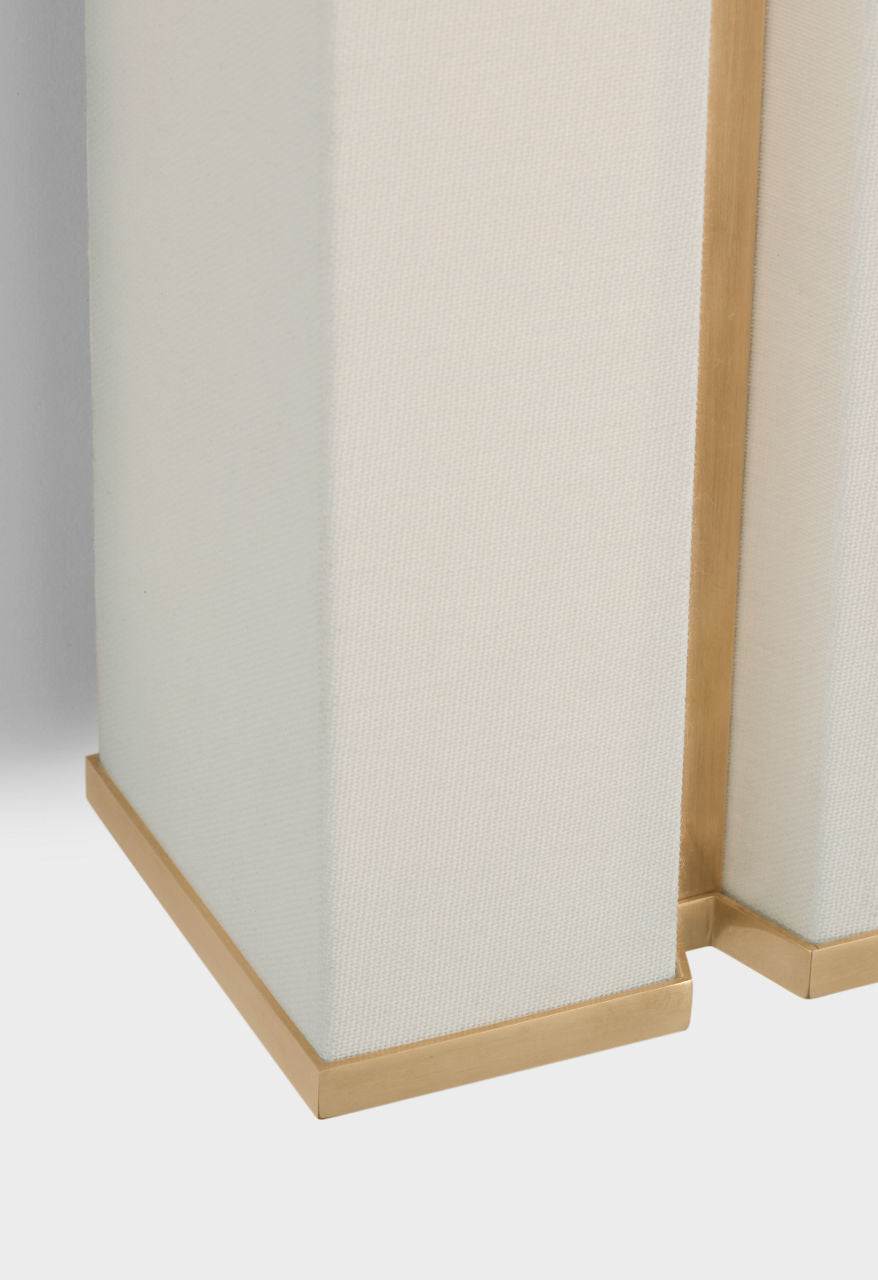 Vernet 30" Sconce | Hand-Rubbed Antique Brass and Linen