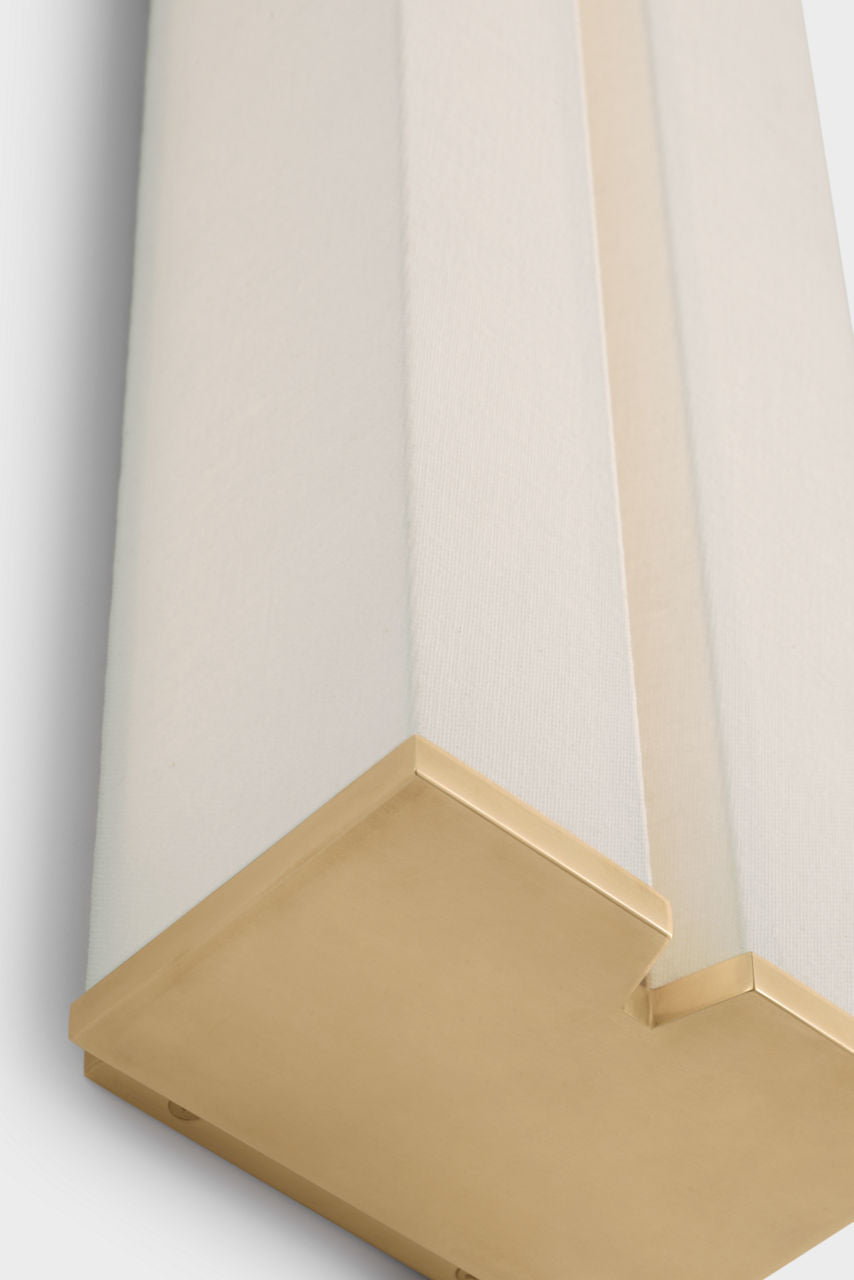 Vernet 30" Sconce | Hand-Rubbed Antique Brass and Linen
