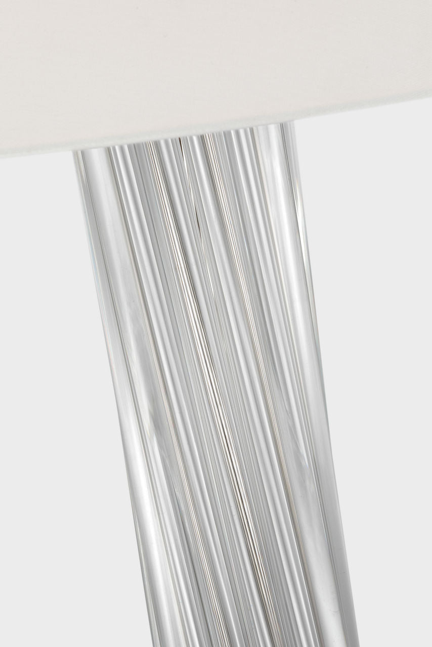 Bouquet Large Table Lamp | Clear Glass Rods and Hand-Rubbed Antique Brass | Linen