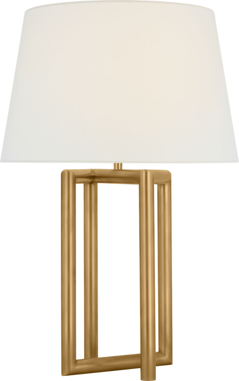 Concorde Large Table Lamp | Hand-Rubbed Antique Brass | Linen Shade