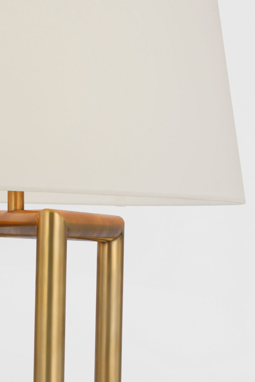 Concorde Large Table Lamp | Hand-Rubbed Antique Brass | Linen Shade