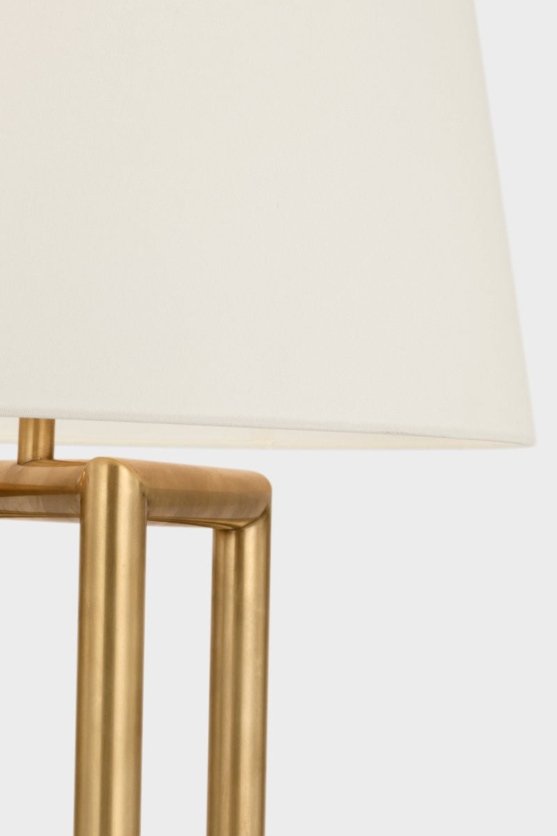 Concorde Large Table Lamp | Hand-Rubbed Antique Brass | Linen Shade