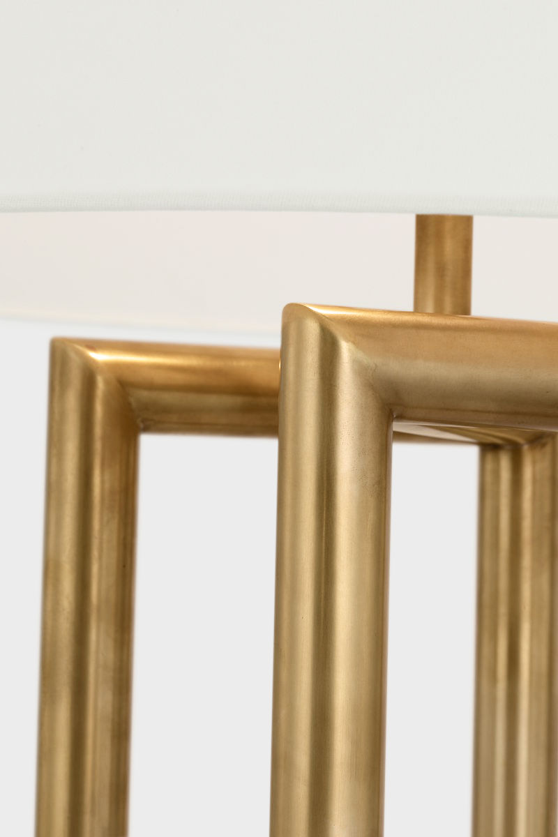 Concorde Large Table Lamp | Hand-Rubbed Antique Brass | Linen Shade