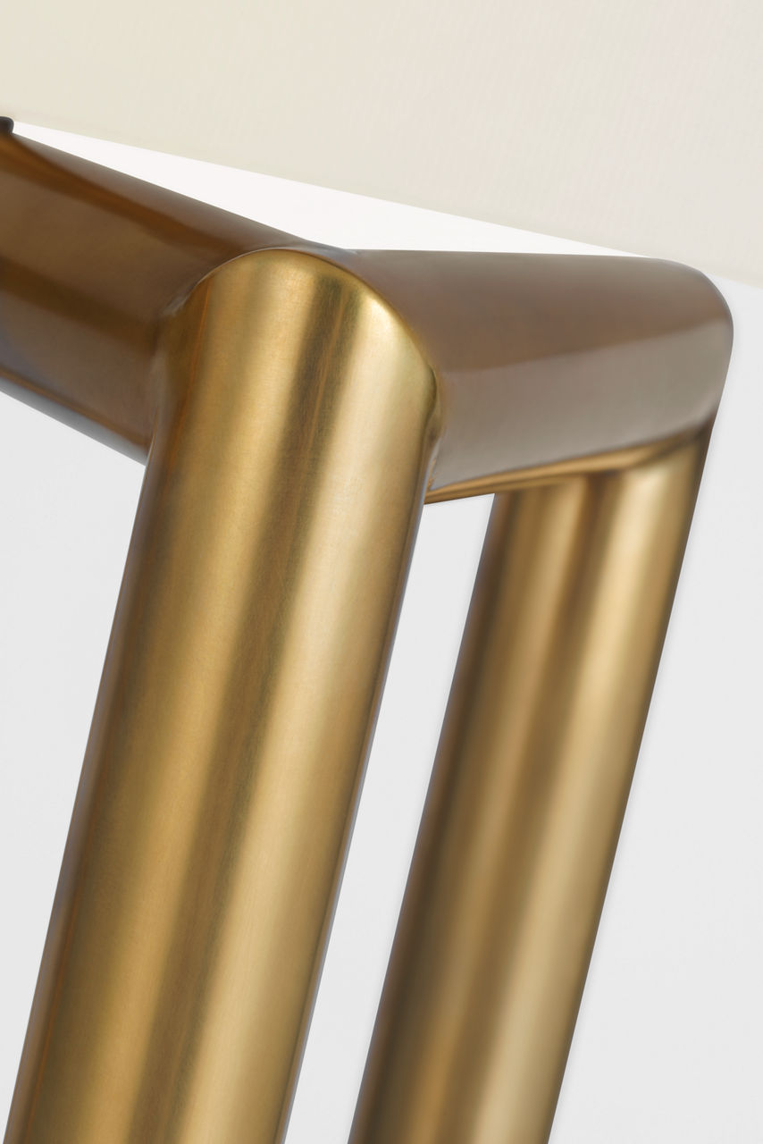 Concorde Large Table Lamp | Hand-Rubbed Antique Brass | Linen Shade