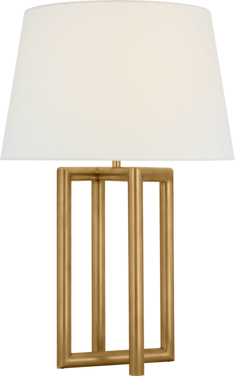 Concorde Large Table Lamp | Hand-Rubbed Antique Brass | Linen Shade