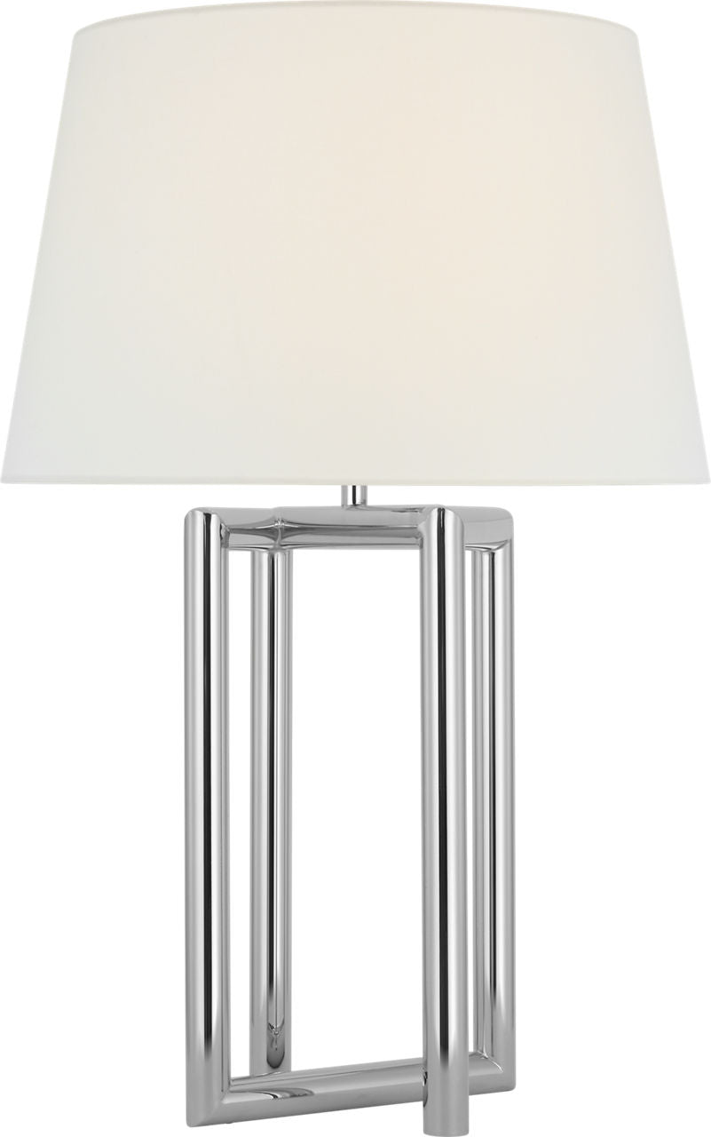 Concorde Large Table Lamp | Polished Nickel | Linen Shade