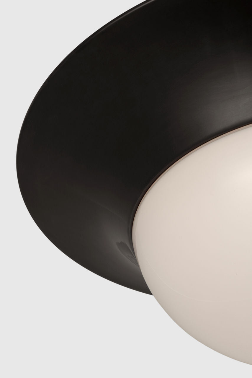 Cluny 18" Flush Mount | Bronze | White Glass