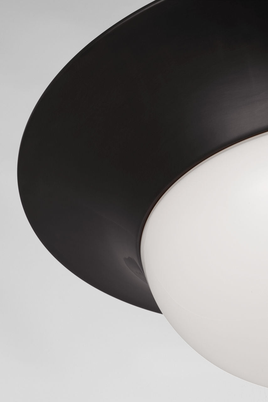 Cluny 18" Flush Mount | Bronze | White Glass