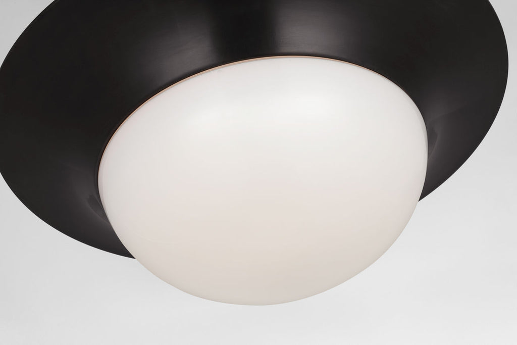 Cluny 18" Flush Mount | Bronze | White Glass