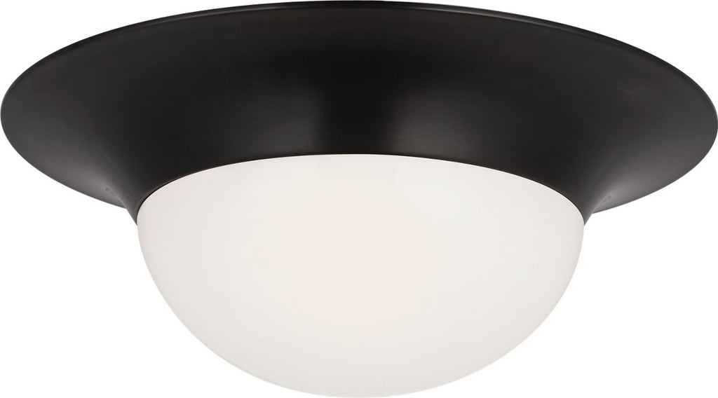 Cluny 18" Flush Mount | Bronze | White Glass