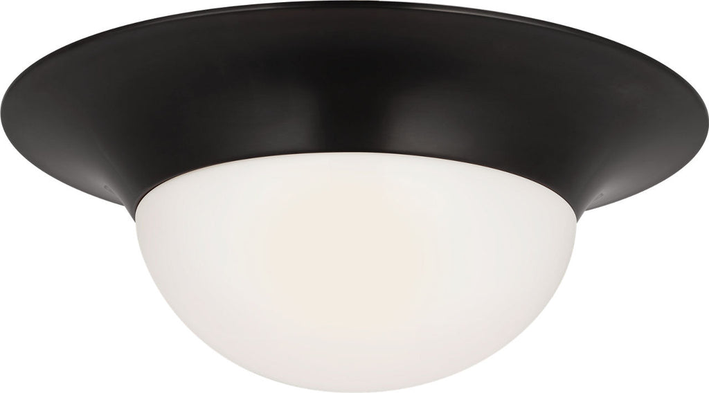 Cluny 24" Flush Mount | Bronze | White Glass