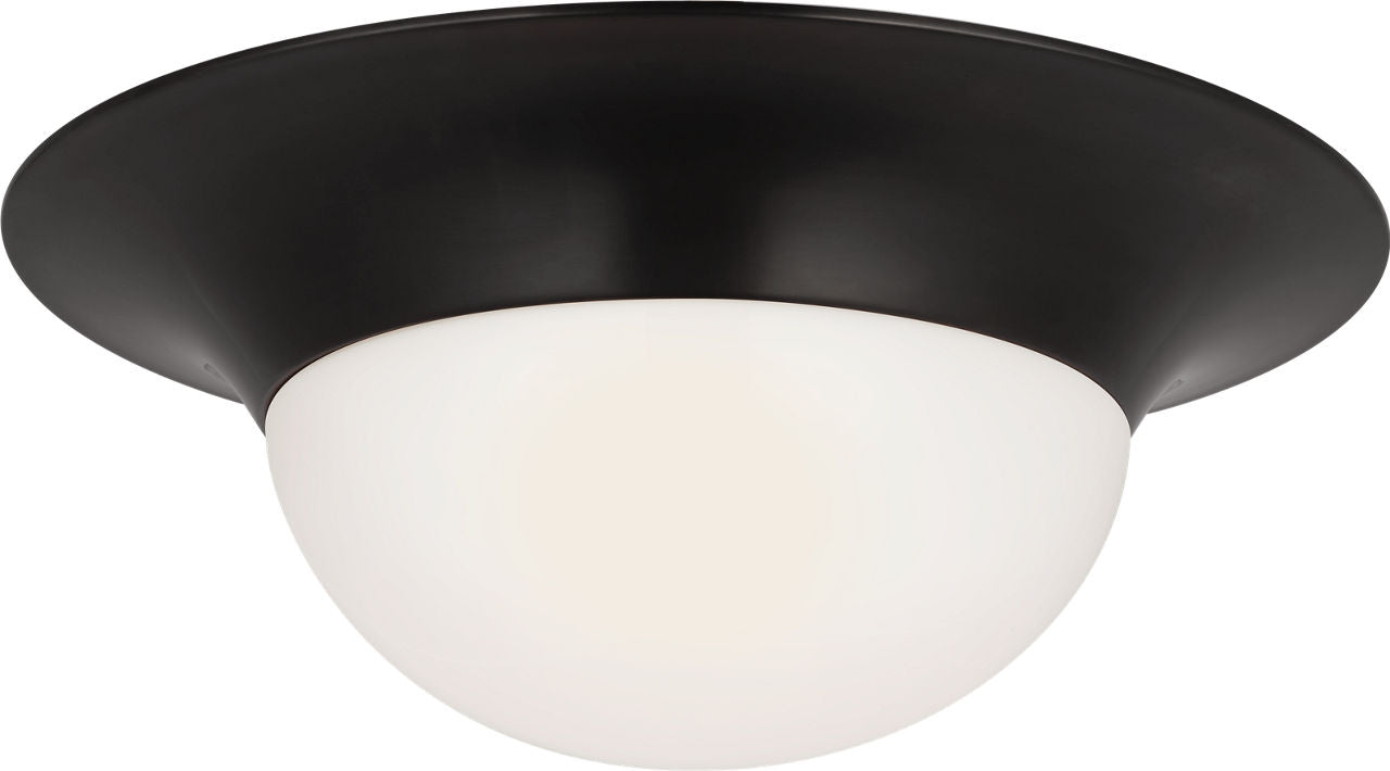 Cluny 24" Flush Mount | Bronze | White Glass