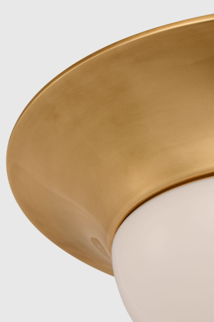 Cluny 24" Flush Mount | Hand-Rubbed Antique Brass | White Glass