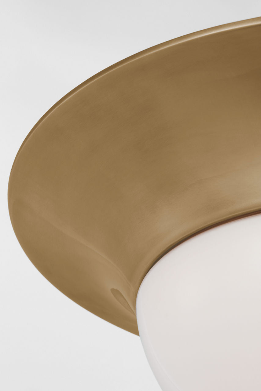 Cluny 24" Flush Mount | Hand-Rubbed Antique Brass | White Glass