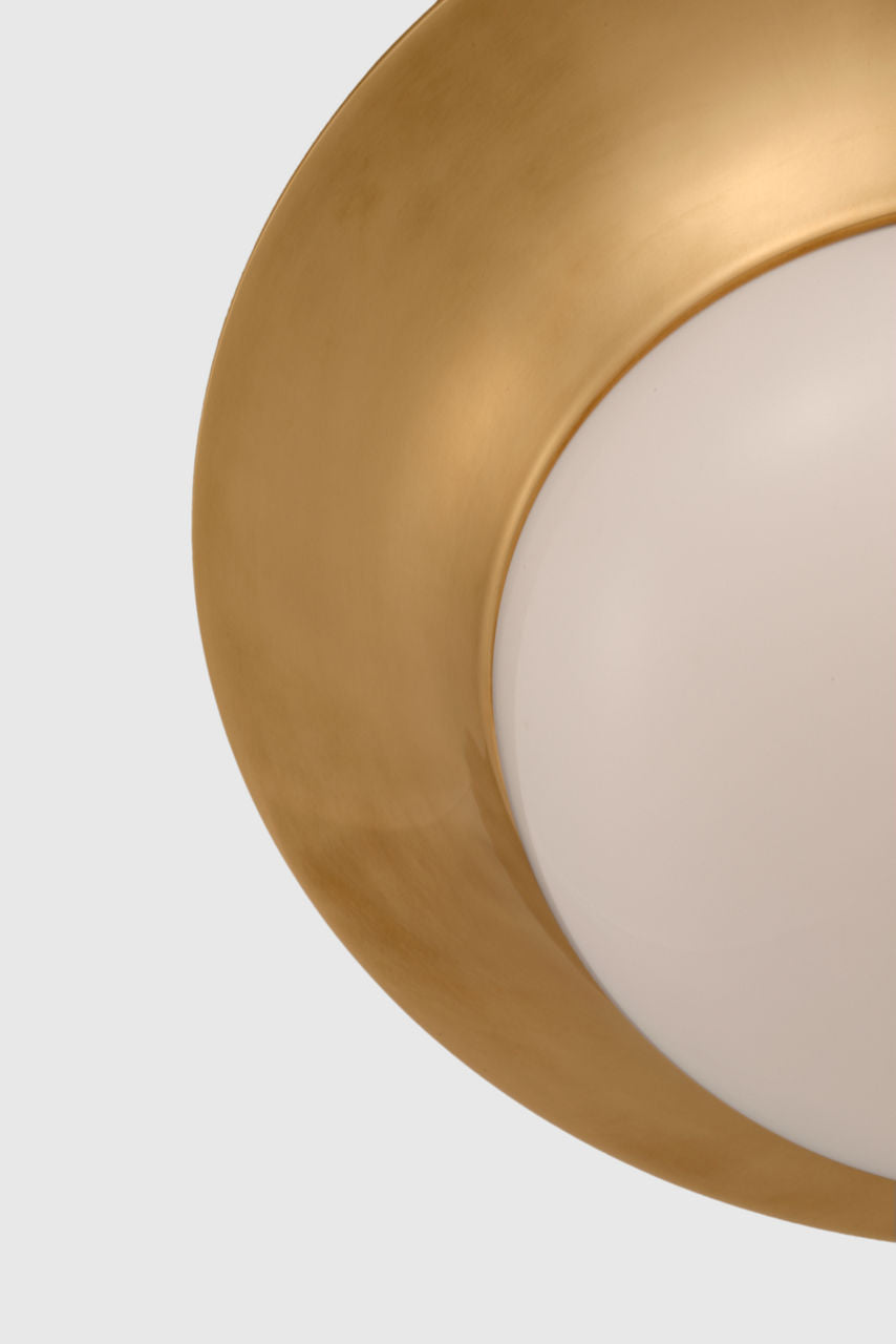 Cluny 24" Flush Mount | Hand-Rubbed Antique Brass | White Glass