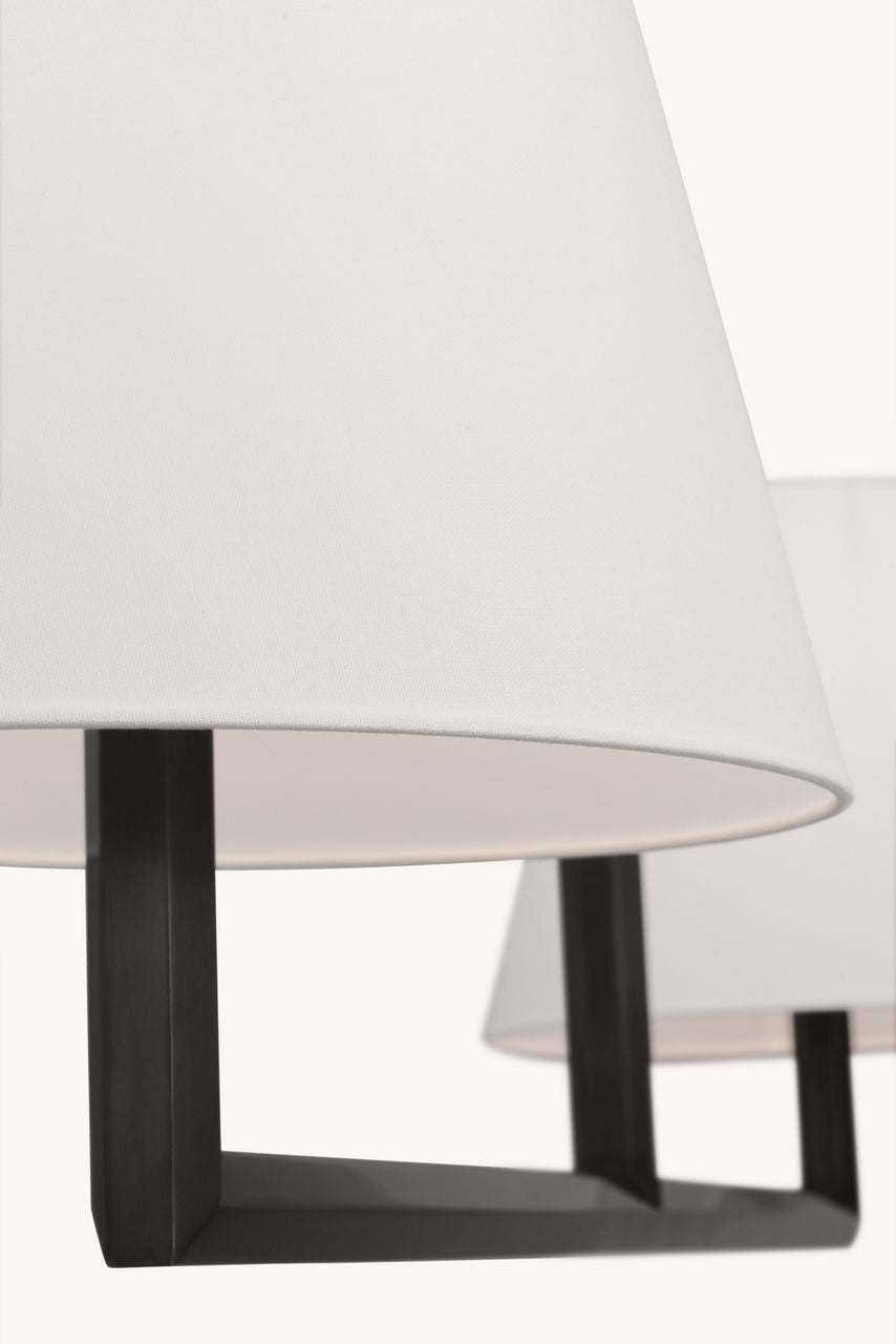 Olivier 65" Linear Chandelier | Bronze | Linen Shade
