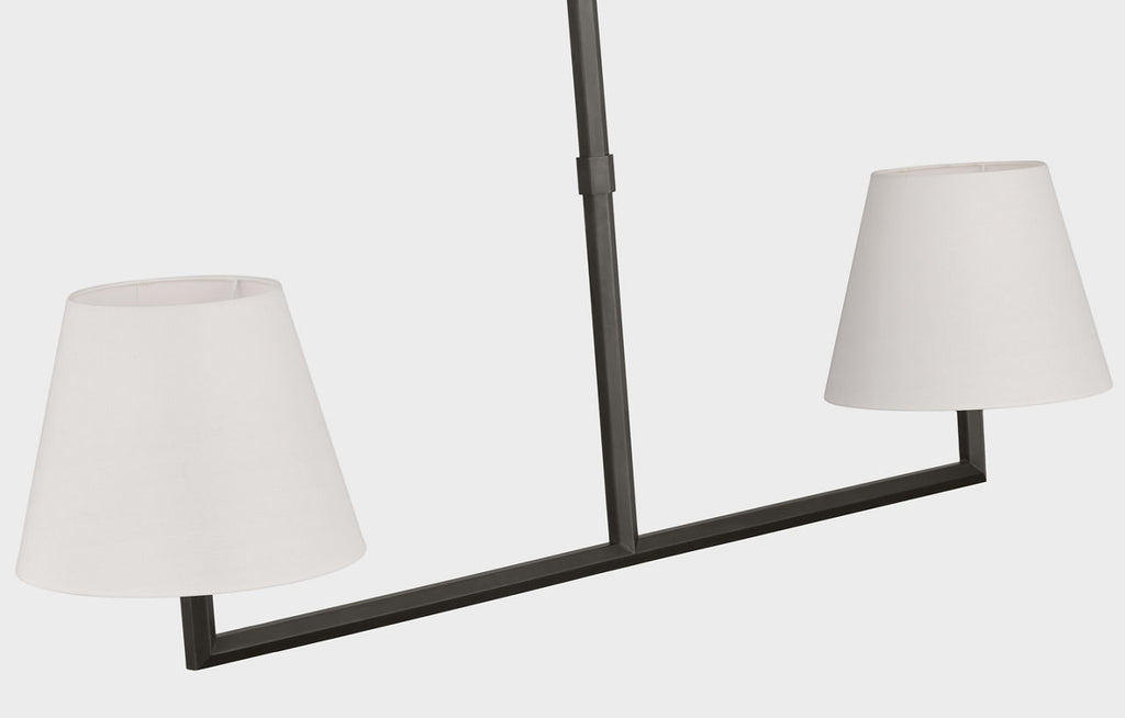 Olivier 65" Linear Chandelier | Bronze | Linen Shade