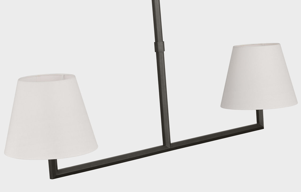 Olivier 65" Linear Chandelier | Bronze | Linen Shade