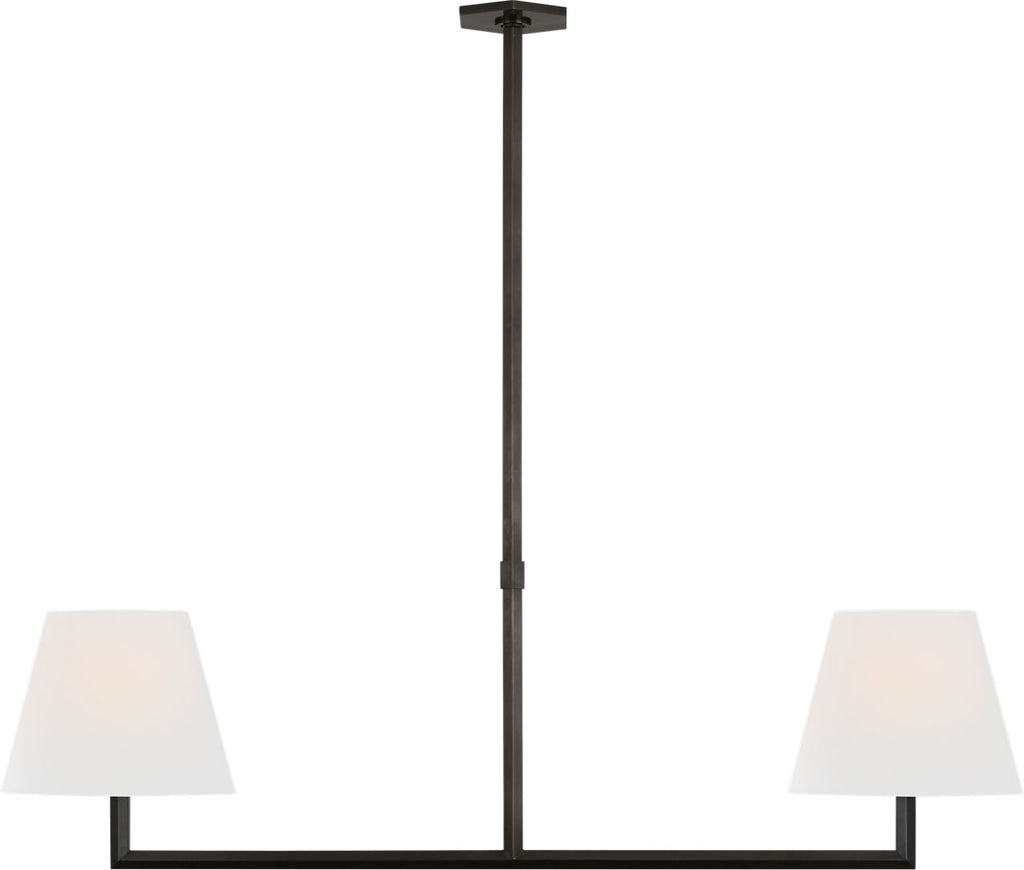 Olivier 65" Linear Chandelier | Bronze | Linen Shade