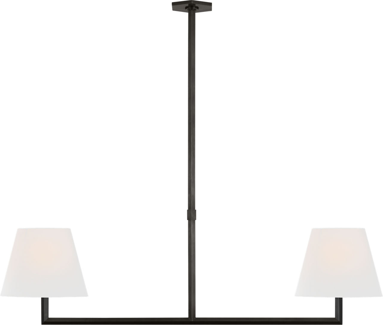 Olivier 65" Linear Chandelier | Bronze | Linen Shade