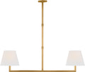 Olivier 65" Linear Chandelier | Hand-Rubbed Antique Brass | Linen Shade