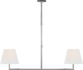 Olivier 65" Linear Chandelier | Polished Nickel | Linen Shade